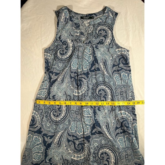 Lauren Ralph Lauren Women’s Blue Paisley Sleeveless Dress Size Small - Picture 6 of 7